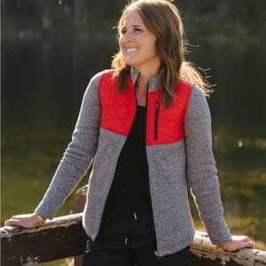 Zyia Red Quilted Ash Cabin Jacket
